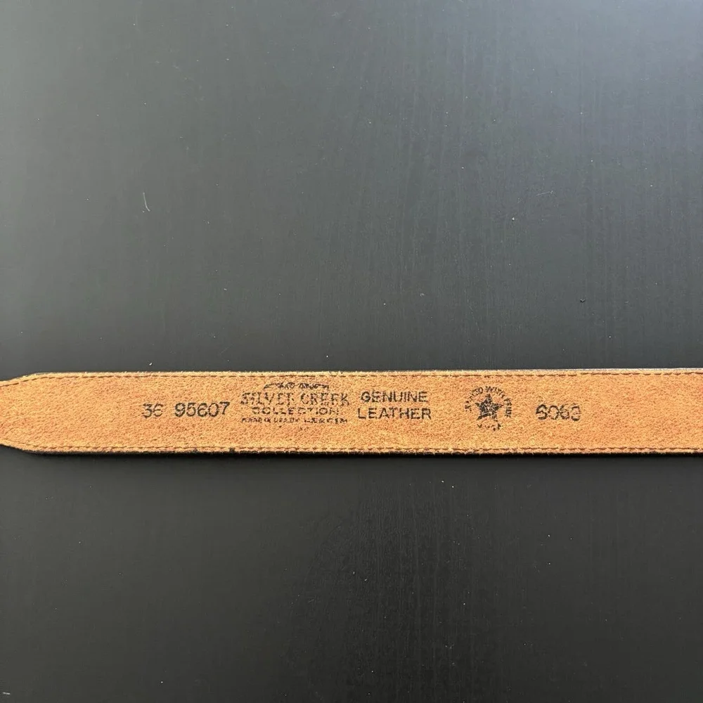 Silver Creek Collection Belt USA Made Brown Leather Western 36 Women's